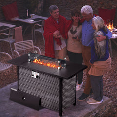 HAOYYE Outdoor Fire Table Gas Patio Heater with Adjustable Flame Control and Durable Weather-Resistant Design Perfect for Backyard, Garden, Deck, and Outdoor Entertaining Cozy Warmth for Family and Friends