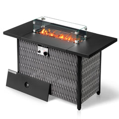 HAOYYE Outdoor Fire Table Gas Patio Heater with Adjustable Flame Control and Durable Weather-Resistant Design Perfect for Backyard, Garden, Deck, and Outdoor Entertaining Cozy Warmth for Family and Friends