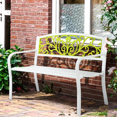 Haoyye Iron Outdoor Park Bench, Courtyard Decoration Leisure Seating, Sturdy And Weather-Resistant Garden Furniture, Ideal For Patios, Yards, And Walkways