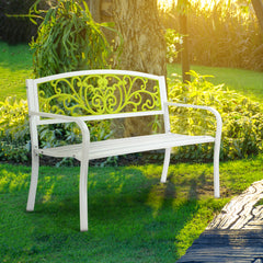 Haoyye Iron Outdoor Park Bench, Courtyard Decoration Leisure Seating, Sturdy And Weather-Resistant Garden Furniture, Ideal For Patios, Yards, And Walkways