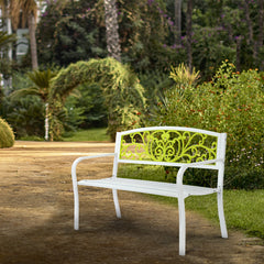 Haoyye Iron Outdoor Park Bench, Courtyard Decoration Leisure Seating, Sturdy And Weather-Resistant Garden Furniture, Ideal For Patios, Yards, And Walkways