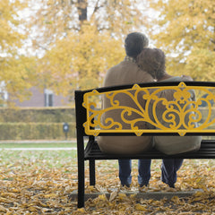 Haoyye Iron Outdoor Park Bench, Courtyard Decoration Leisure Seating, Sturdy And Weather-Resistant Garden Furniture, Ideal For Patios, Yards, And Walkways