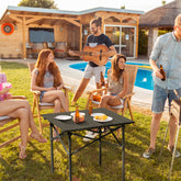 HAOYYE Portable Folding Camping Table for 2-4 People, Ultralight and Collapsible Design, Ideal for Outdoor Adventures, Travel, Hiking, Backyard BBQs, and Parties, Featuring Cozy Flannel Fleece Home Decor for Comfort and Style