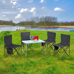 HAOYYE 4 Pack Folding Camping Chairs with Carrying Bag, Lawn Chairs Camp Chair Beach Chair Portable Folding Camping Chairs Lightweight Foldable Sports Chair, Black soft cozy warm flannel fleece home