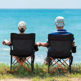 HAOYYE 2 Pack 2-in-1 Camping Chair Reclining, Lightweight Folding Camping Chair with Adjustable Backrest & Removable Footrest, Camping Lounge Chair with Headrest, Cup Holder, Storage Bag, for Beach