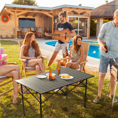 HAOYYE Portable Folding Camping Table, Ultralight Collapsible Outdoor Table for Hiking, Travel, Backyard BBQs, and Parties, Compact and Durable, Easy to Set Up and Store, Versatile Table for All Your Outdoor Adventures