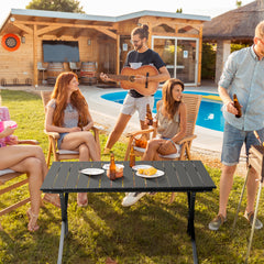 HAOYYE Folding Camping Table, Portable Picnic Table, Lightweight Roll-Up Side Table for Travel, Hiking, Backyard BBQs, and Parties, Compact and Durable Design, Perfect for Outdoor Adventures, Stylish and Functional Home Décor