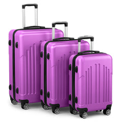 HAOYYE 3-Piece Luggage Set, ABS+PC Hardshell Suitcases With TSA Lock, 4 Spinner Wheels, Lightweight Travel Trolley for Carry-On, Check-In, and Business Trips