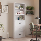 HAOYYE 3-Layer Display Cabinet with 2 USB Ports and 2 Plugs, US Standard, 3 Drawers, Triamine Board, White Soft Cozy Warm Flannel Fleece Home Decor, Luxury Comfortable Unique Design, Premium Quality Storage Solution for Bedroom and Living Room