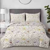 HAOYYE Mushroom Pattern Duvet Cover Set, Cozy Bedding Set With Zipper Closure, Soft Flannel Fleece Fabric For Bedroom Decor, Includes 2 Pillowcases, All-Season Comfort For Home Use