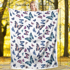 HAOYYE Garden Butterfly Sherpa Throw Blanket, Soft Plush Lightweight Blanket with Colorful Purple Butterfly Design, Ideal Gifts for Women, Boys, Girls, and Butterfly Enthusiasts, Cozy and Stylish Home Décor