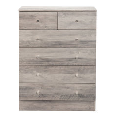 HAOYYE Modern Simple 6-Drawer Dresser, Gray Storage Cabinet with Spacious Drawers, Compact and Stylish Chest of Drawers for Bedroom, Living Room, and Family Room, Durable P2 Grade Particleboard, Easy Assembly, Space-Saving Storage Solution