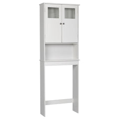HAOYYE Double-Door Bathroom Cabinet White Durable Design Sturdy Multifunctional Modern Storage Organizer Space-Saving Stylish Solution for Bathroom or Bedroom