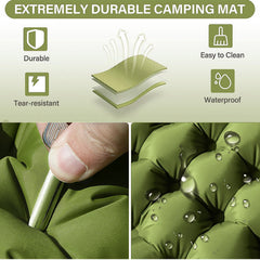 HAOYYE Double Air Mattress with Built-in Foot Pump and Pillow Comfortable Inflatable Camping Bed for Backpacking Hiking Travel Tent Compact Portable Lightweight Outdoor Sleeping Pad Easy to Inflate and Deflate