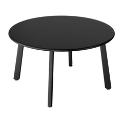 HAOYYE Patio Coffee Table Metal Round Outdoor Side Table Weather-Resistant Steel End Table with Adjustable Feet for Balcony Garden Yard Black Easy Assembly
