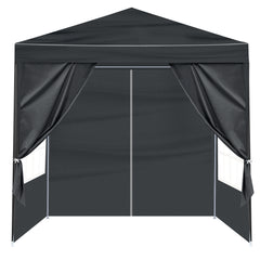 HAOYYE 6.5x6.5FT Portable Outdoor Canopy Tent with 4 Removable Sidewalls Including 2 Doors and 2 Windows Waterproof PE Fabric Gazebo with Powder Coated Steel Frame Spiral Tubes and Carrying Bag for Patio Events Camping Market Use Dark Gray