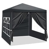 HAOYYE 6.5x6.5FT Portable Outdoor Canopy Tent with 4 Removable Sidewalls Including 2 Doors and 2 Windows Waterproof PE Fabric Gazebo with Powder Coated Steel Frame Spiral Tubes and Carrying Bag for Patio Events Camping Market Use Dark Gray