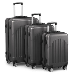 HAOYYE Luggage Set of 3, ABS+PC Hardside Suitcases With TSA Lock, 4 Spinner Wheels, Lightweight Trolley Case for Travel, Business Trips, and Check-In