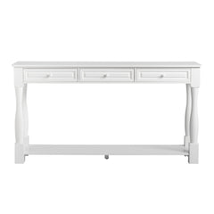 HAOYYE Console Table For Entryway Wood Sofa Table With Storage Drawers And Bottom Shelf For Hallway Living Room