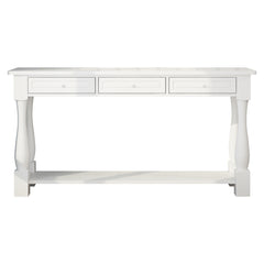 HAOYYE Console Table For Entryway Wood Sofa Table With Storage Drawers And Bottom Shelf For Hallway Living Room
