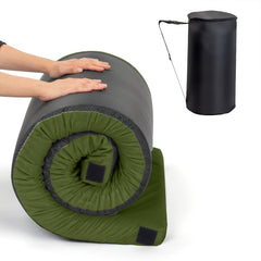 HAOYYE Green Sleeping Mat for Camping 75 x 30 x 2.5 Inch Portable Memory Foam Camping Mattress Pad with Carry Bag Waterproof Non Slip Floor Bed for Tent Travel Hiking Car Guest Room Indoor Outdoor Use