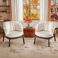 HAOYYE Velvet Accent Chair Barrel Chair With Durable Metal Legs For Modern Living Room, Bedroom, Study Room And Home Office Comfort, Elegant Plush Upholstered Armchair For Reading And Relaxation, Stylish Contemporary Furniture For Sophisticated Spaces