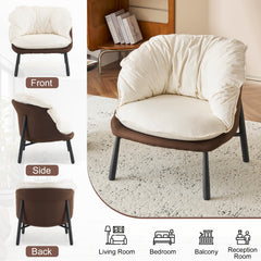 HAOYYE Velvet Accent Chair Barrel Chair With Durable Metal Legs For Modern Living Room, Bedroom, Study Room And Home Office Comfort, Elegant Plush Upholstered Armchair For Reading And Relaxation, Stylish Contemporary Furniture For Sophisticated Spaces