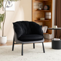 HAOYYE Velvet Accent Chair Barrel Chair With Durable Metal Legs For Modern Living Room, Bedroom, Study Room And Home Office Comfort, Elegant Plush Upholstered Armchair For Reading And Relaxation, Stylish Contemporary Furniture For Sophisticated Spaces