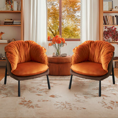 HAOYYE Velvet Accent Chair Barrel Chair With Durable Metal Legs For Modern Living Room, Bedroom, Study Room And Home Office Comfort, Elegant Plush Upholstered Armchair For Reading And Relaxation, Stylish Contemporary Furniture For Sophisticated Spaces