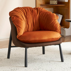 HAOYYE Velvet Accent Chair Barrel Chair With Durable Metal Legs For Modern Living Room, Bedroom, Study Room And Home Office Comfort, Elegant Plush Upholstered Armchair For Reading And Relaxation, Stylish Contemporary Furniture For Sophisticated Spaces