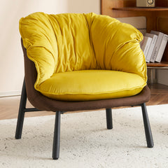 HAOYYE Velvet Accent Chair Barrel Chair With Durable Metal Legs For Modern Living Room, Bedroom, Study Room And Home Office Comfort, Elegant Plush Upholstered Armchair For Reading And Relaxation, Stylish Contemporary Furniture For Sophisticated Spaces