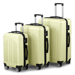 HAOYYE Luggage Set of 3, ABS+PC Hardside Suitcase Sets with TSA Lock and 4 Spinner Wheels, Lightweight Trolley Travel Case for Carry-On, Check-In, and Business Trips
