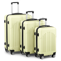 HAOYYE Luggage Set of 3, ABS+PC Hardside Suitcase Sets with TSA Lock and 4 Spinner Wheels, Lightweight Trolley Travel Case for Carry-On, Check-In, and Business Trips