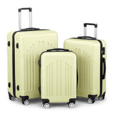HAOYYE Luggage Set of 3, ABS+PC Hardside Suitcase Sets with TSA Lock and 4 Spinner Wheels, Lightweight Trolley Travel Case for Carry-On, Check-In, and Business Trips