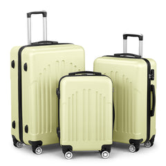 HAOYYE Luggage Set of 3, ABS+PC Hardside Suitcase Sets with TSA Lock and 4 Spinner Wheels, Lightweight Trolley Travel Case for Carry-On, Check-In, and Business Trips