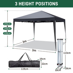 HAOYYE Pop Up Canopy, UV Resistant Waterproof Outdoor Shelter with Adjustable Height and Carrying Bag, Ideal for Events, Camping, and Patio Use
