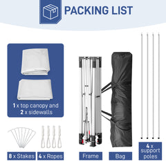 HAOYYE Pop Up Canopy Tent with 2 Removable Sidewalls Outdoor Portable Gazebo with Waterproof UV Resistant Oxford Fabric Carrying Bag and Steel Frame for Patio Camping Lawn Backyard Events
