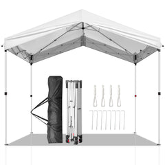 HAOYYE Outdoor Pop Up Canopy Tent with One Push Center Lock Waterproof UV Resistant Oxford Fabric Easy Setup Portable Gazebo with Carrying Bag for Patio Lawn Camping Events Backyard Use