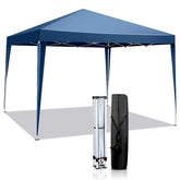 HAOYYE 10x10ft Blue Waterproof Folding Tent with Carry Bag, Portable Pop-Up Canopy with Steel Frame for Patio, Outdoor Events, Camping, Backyard Shade Shelter