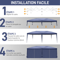 Haoyye 10x20ft Waterproof Folding Tent with Four Windows and Removable Sidewalls Outdoor Canopy Shelter with Steel Frame Portable Event Tent for Backyard Camping Picnic Party Market Easy Setup