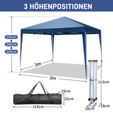 HAOYYE 10x10ft Blue Pop Up Canopy Tent Waterproof Folding Outdoor Shelter with Cross Bar Frame Two Doors and Two Windows Oxford Fabric with Powder Coated Steel for Patio Market Camping Picnic Party Events Easy Setup