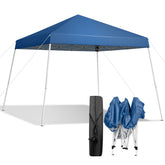 HAOYYE 3x3m Outdoor Folding Canopy Tent Waterproof Pop Up Shelter with Carry Bag Portable Blue Gazebo for Patio Garden Backyard Party Events