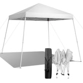 HAOYYE 8x8ft Portable White Waterproof Folding Tent with Carry Bag, Pop-Up Canopy with Steel Frame for Outdoor Patio Camping Market Events Backyard Use
