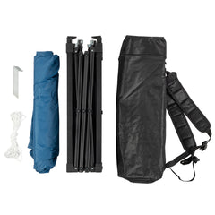 HAOYYE 7.88*7.88*7.22ft Portable Outdoor Folding Canopy Tent with Backpack Storage Bag, One Sidewall Net Pocket, UV Protection Waterproof Oxford Cloth Shade, Lightweight Pop-Up Gazebo for Beach Camping Patio