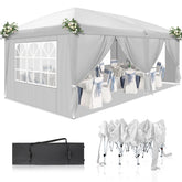 HAOYYE Four Windows Practical Waterproof Folding Tent, White, Outdoor Event Tent with Adjustable Height and Easy Setup