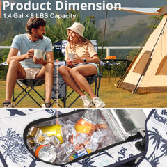 HAOYYE Portable 2-Seat Folding Chair with Removable Sun Umbrella, Sturdy Outdoor Camping Bench with Built-in Cup Holders, Lightweight and Space-Saving Design, Ideal for Beach, Picnic, Patio, and Outdoor Adventures