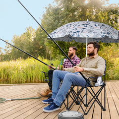 HAOYYE Portable 2-Seat Folding Chair with Removable Sun Umbrella, Sturdy Outdoor Camping Bench with Built-in Cup Holders, Lightweight and Space-Saving Design, Ideal for Beach, Picnic, Patio, and Outdoor Adventures