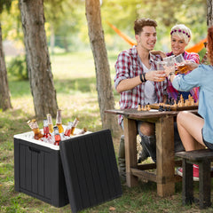 Haoyye 10 Gallon Ice Cooler Side Table with Handle, Portable Outdoor Ice Chest, Multifunctional Cocktail Table for Camping, Beach, Picnic, Poolside, Party, Durable Storage and Seating Solution for Backyard or Travel Use