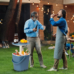 Haoyye Outdoor Cooler Table, Portable Patio Cooler Side Table With Handle, Built-in Bottle Opener, Lift Top Lid, All-Weather Resistant Ice Cool Bar, Ideal For Camping, Picnics, Beaches, Pools, Or Parties