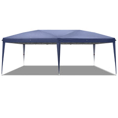 HAOYYE 9.83×19.67×6.56-8.69ft Waterproof Folding Tent with Four Windows and Carry Bag, 3x6m Outdoor Canopy Shelter with Steel Frame, Adjustable Height, Portable Pop Up Gazebo for Party Camping Events Backyard Market